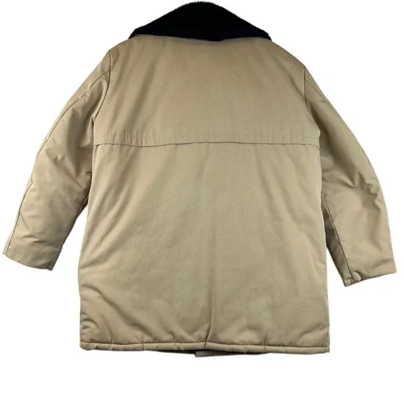 VTG Shipton Sportswear Barn Coat Faux Fur Collar‎ Bore Jacket Tan Mens Size 46
